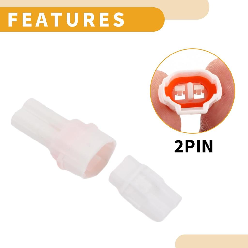 2 Pin Fog Light Connector Plug - Car Male Female Wire Terminal Connector - for Yamaha Plastic White - 1 Set