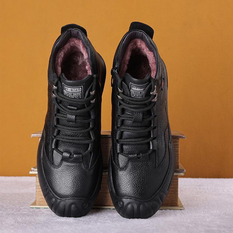 Модные зимние ботинки из натуральной коровьей кожи для мужчин — фото 7