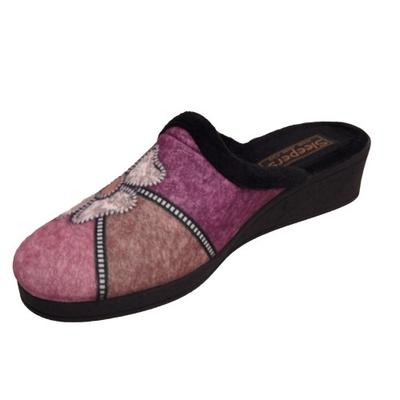 Womens/Ladies Kimberly Flower Trim Mule Slippers