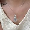 Floral Embellishment Necklace Angel Pendant Tranquil Winged Design with Mysterious