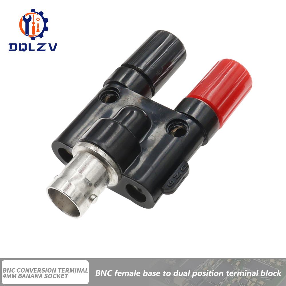 1PCS BNC to Two Dual 4mm Banana Male Female Jack Coaxial connector RF Adapter