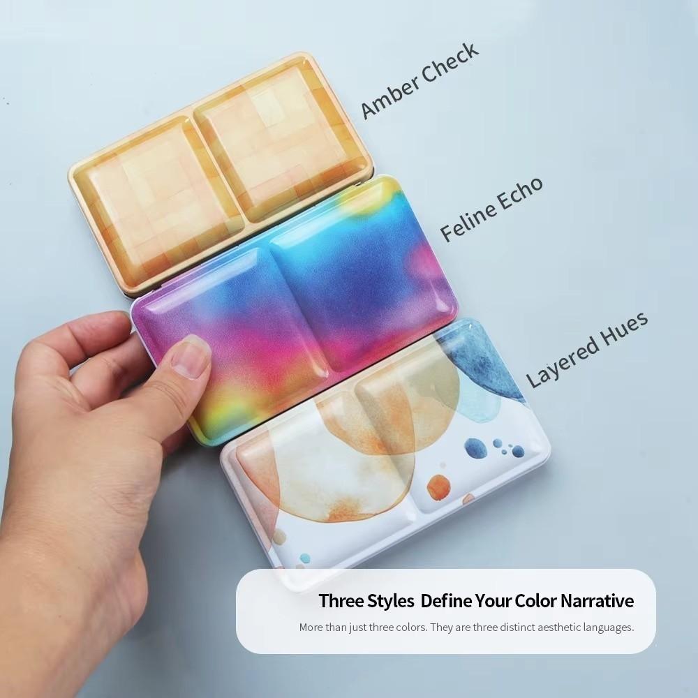 Leere Falt-Eisenkiste Faltbare Aquarellfarbkasten Tragbare Kunstbedarfsbox Aquarellfarbe