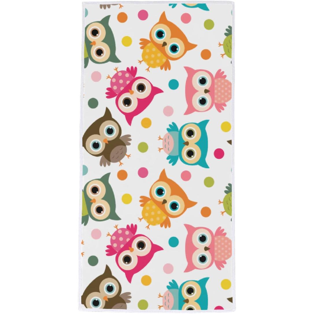 

AUUXVA Hand Towels for Bathroom,Kitchen Towels Dish Cloth, Face Towel for Gym/Hotel/Spa/Salon,Colorful Owl Bath Towels 30 x15 ,Home Decorations