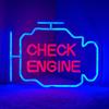 Check Engine Neon Sign Lights Wall Decor Car Advertisement LED Lamp USB Powered for Car Garage Repair Shop Man Cave Shop Sign