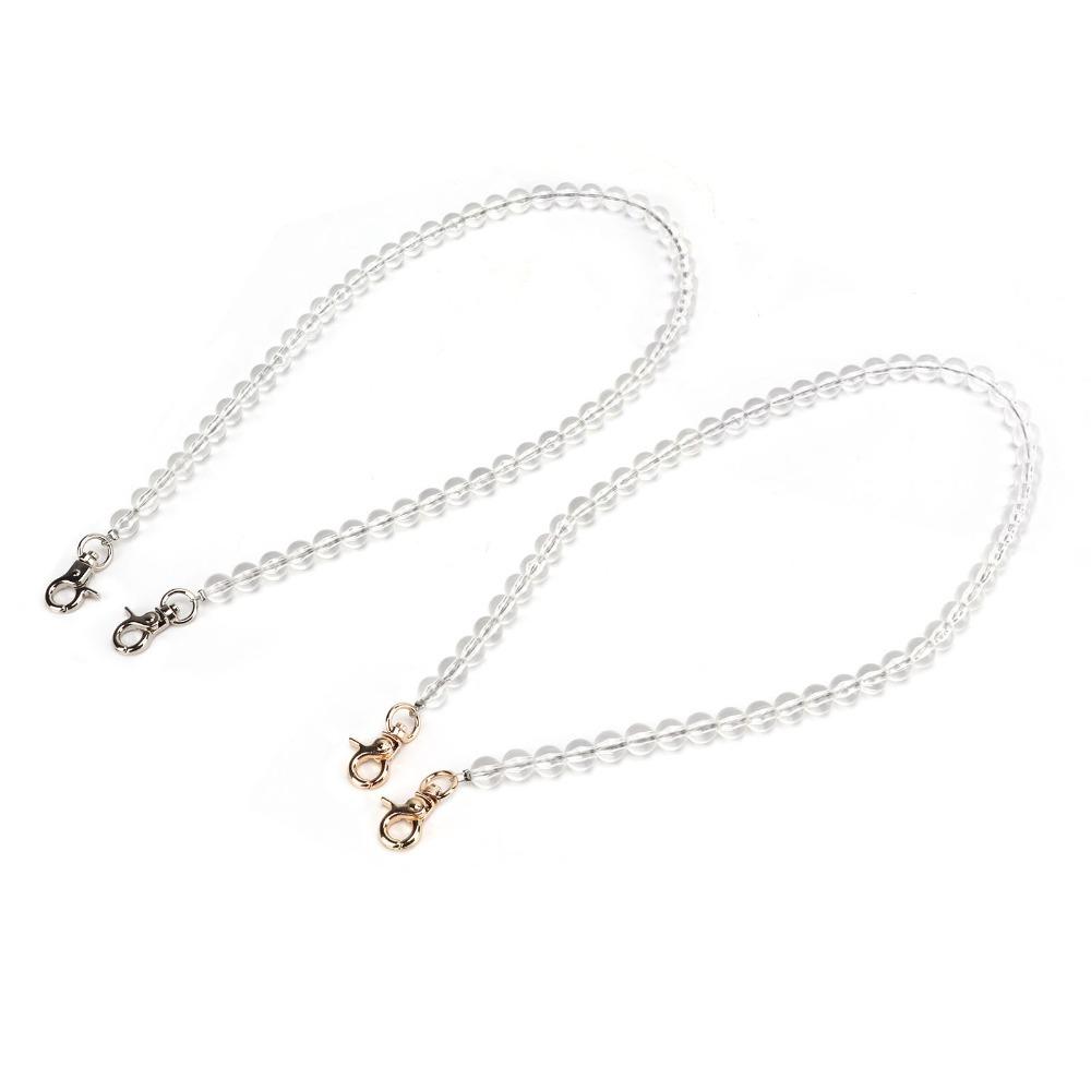 

2pcs Metal Chain Bag Strap Acrylic Beads Purse Strap Phone Chain Handbag Accessories M