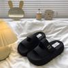 Super Fire Velcro Thick-soled Slippers Women's Summer Wear 2025 New One-word Cool Slippers Small Height-increasing Sandals