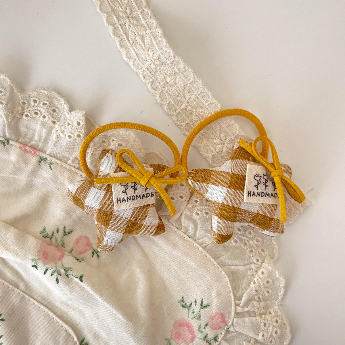 

Детская резинка для волос в клетку со звездой: Аксессуар для хвостика в корейском стиле