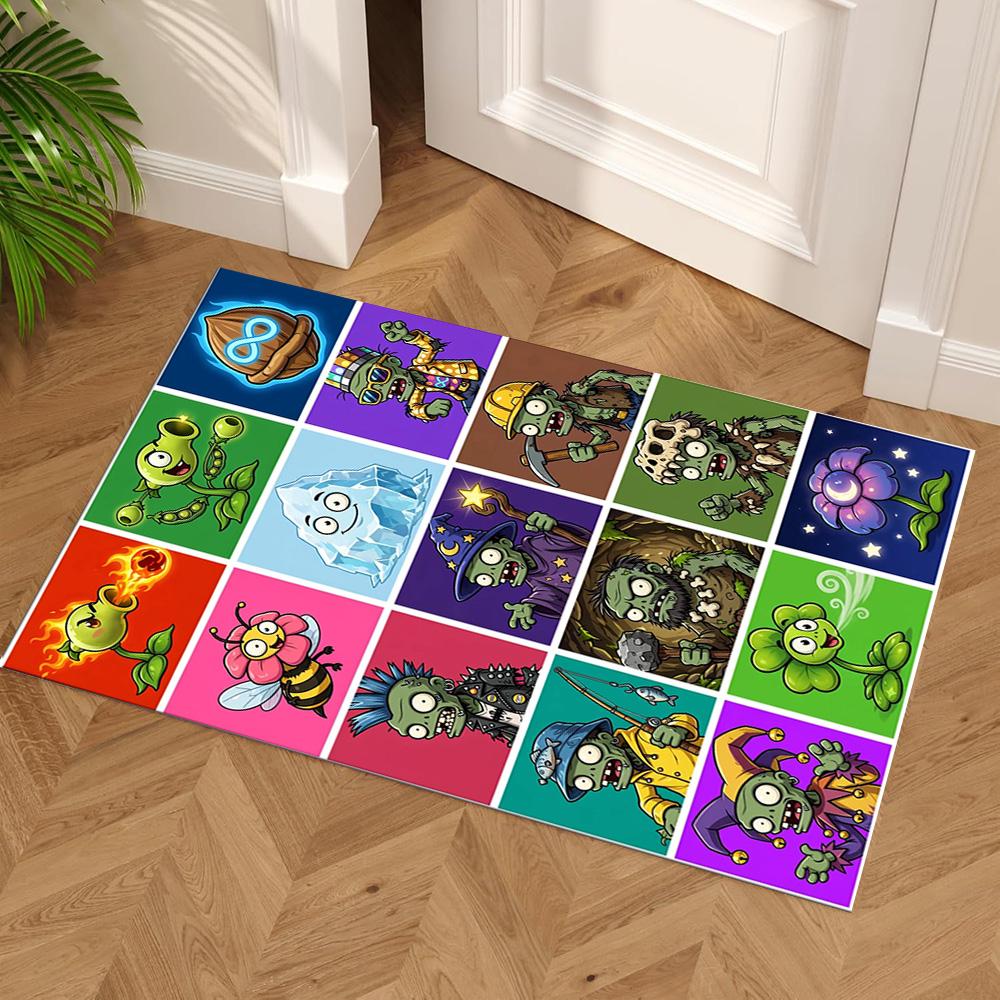 Plants Vs. Zombies Floor Rug Office Rug Design for Study room Game Room Bedrooms Playrooms Antislip Carpet Anime Office Decor Spiritual Gift
