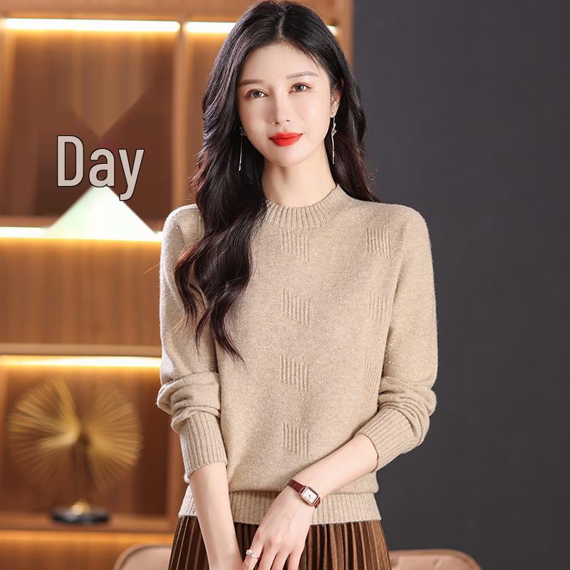 Women's High-Quality Wool Sweater - Simple Loose Knit Pullover for Autumn/Winter