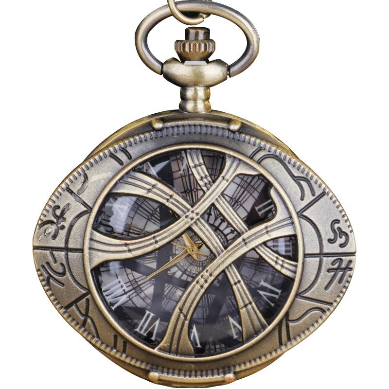 Bronze Quartz Pocket Watch Retro Pocket Fob Watch Pendant Necklace Pocket Watch Men Womens Gift коричневый