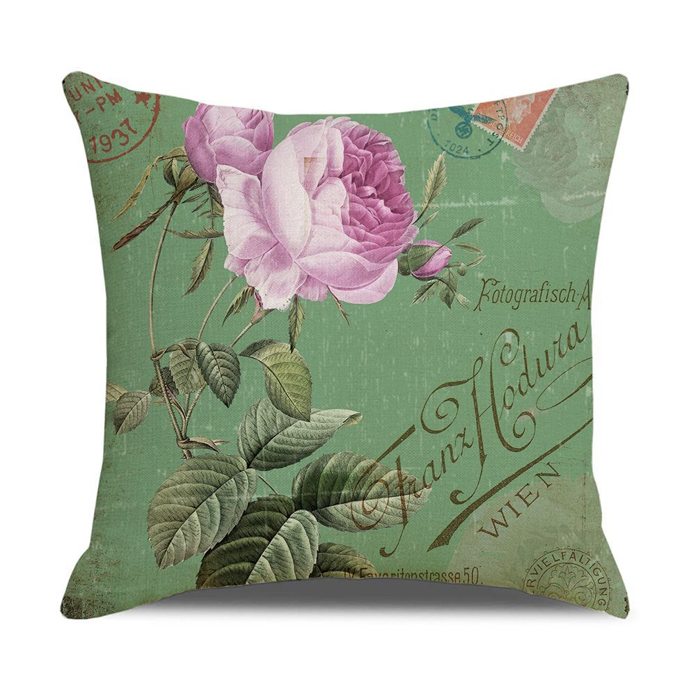 New Home Soft Furnishings Retro Butterfly Newspaper Linen Sofa Office Pillow Cover Cushion Cover