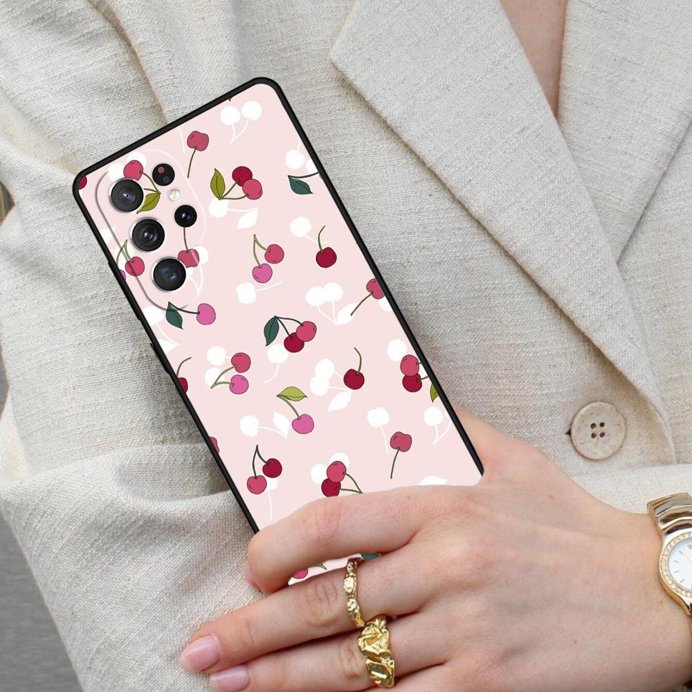 Red Cherry Summer Fruit Cell Phone Case for Samsung Galaxy S26 Ultra S25 S24 S23 S22 S21 S20 Note10 Cover