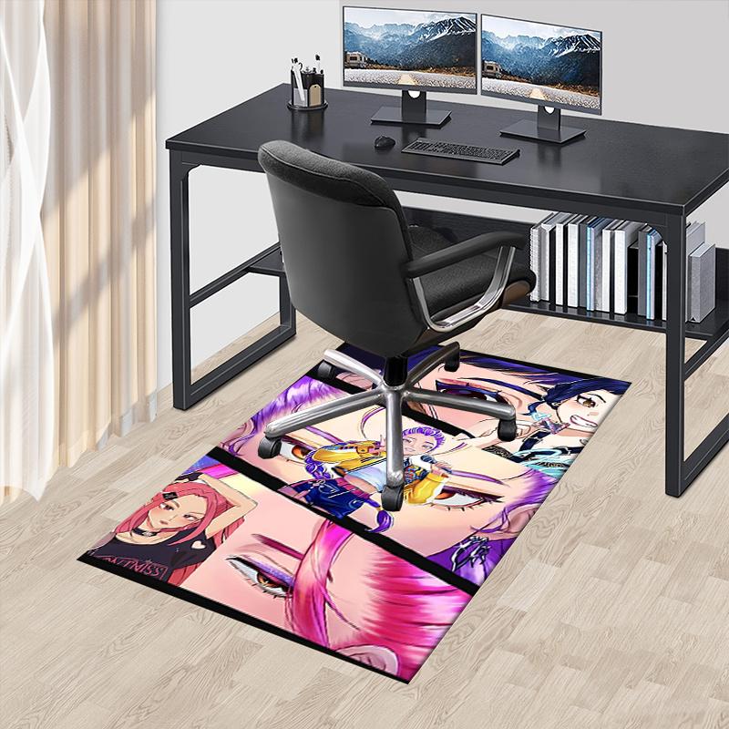 K-pop Girl Charming Anime Character Office Chair Mat: Perfect for Home Decor, Office Use, and Gifts - Suitable for Various Rooms!.122362a