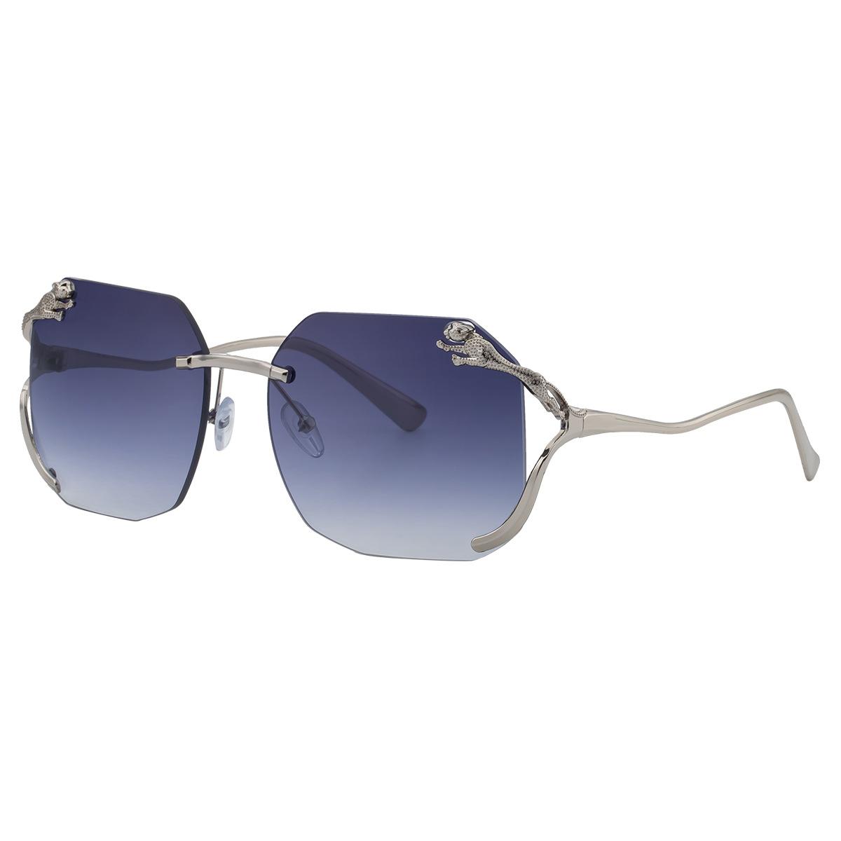 

JYL TS Women s Rimless - Leopard Metal Temple UV-Protective Sunglasses ZZC-7578 c-530 знаменита синього кольору