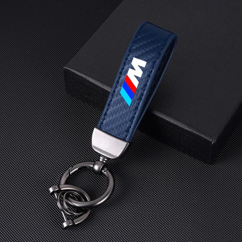 BAGI7 2026 Car Sticker Carbon Fiber Car Logo Key Chain Keyrings Ring Buckle Key Holder For BMW M Emblem E46 E36 E34 F10 E90 F30 E60 F3