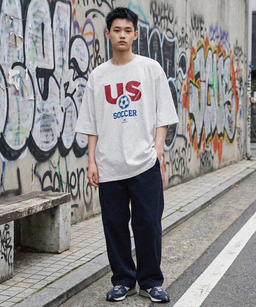 MODERMENT Real Overfit Football Short Sleeve T-Shirt [Black]