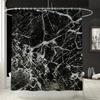 Marble Printed Shower Curtain Rug Lid Toilet Cover Mat Bath Mat Set Bathroom Curtains with 12 Hooks