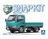 Aoshima Bunka Kyozai Rakupura Snap Kit Hino Dutro Flatbed Scale Plastic Model Kit Co., Ltd. (AOSHIMA) No. 23-TE (Turquoise) 1/32 Pre-colored