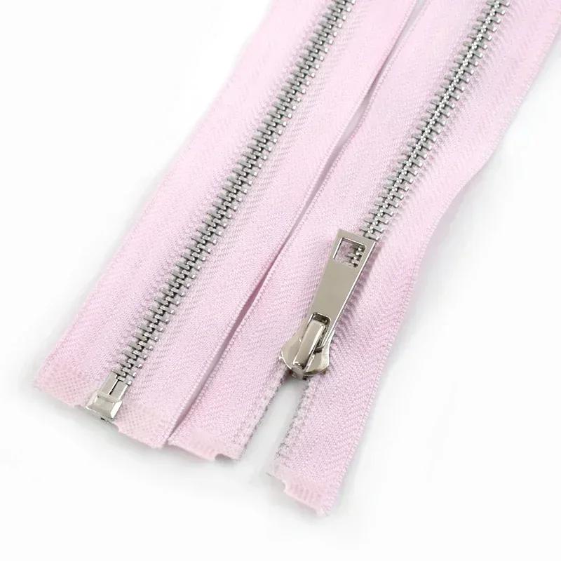 2Pcs 5# Sewing Metal Zippers 40/50/60/70/80cm Open-End Zipper Jacket Coat Auto Lock Zip Repair Kit DIY Bag Garment Accessories