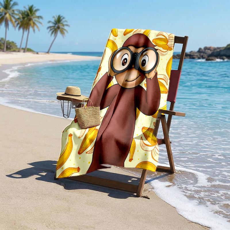 Curious George Fashion Beach Towel: Ideal for Summer Adventures Soft, absorbent and quick drying suitable for swimming and bathing