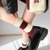 Girls' Pure Cotton Gentle and Comfortable Foot Feel Pattern Design Mid Tube Socks