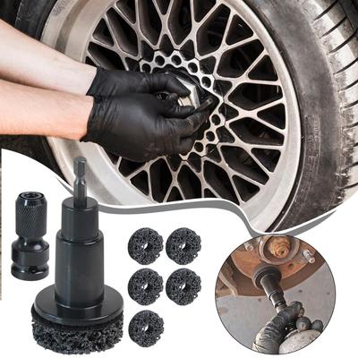 Hub Cleaning Tool Wheel Hub Cleaner Stud Polishing Kit Paint Stripping Tool Grinding Heads Polish for Drivers Men Drill Rotors