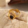 Chenhe Stainless Steel Jewelry Light Luxury Fashion Gold Titanium Steel Jewelry High Sense Does Not Fade Open Ring Women