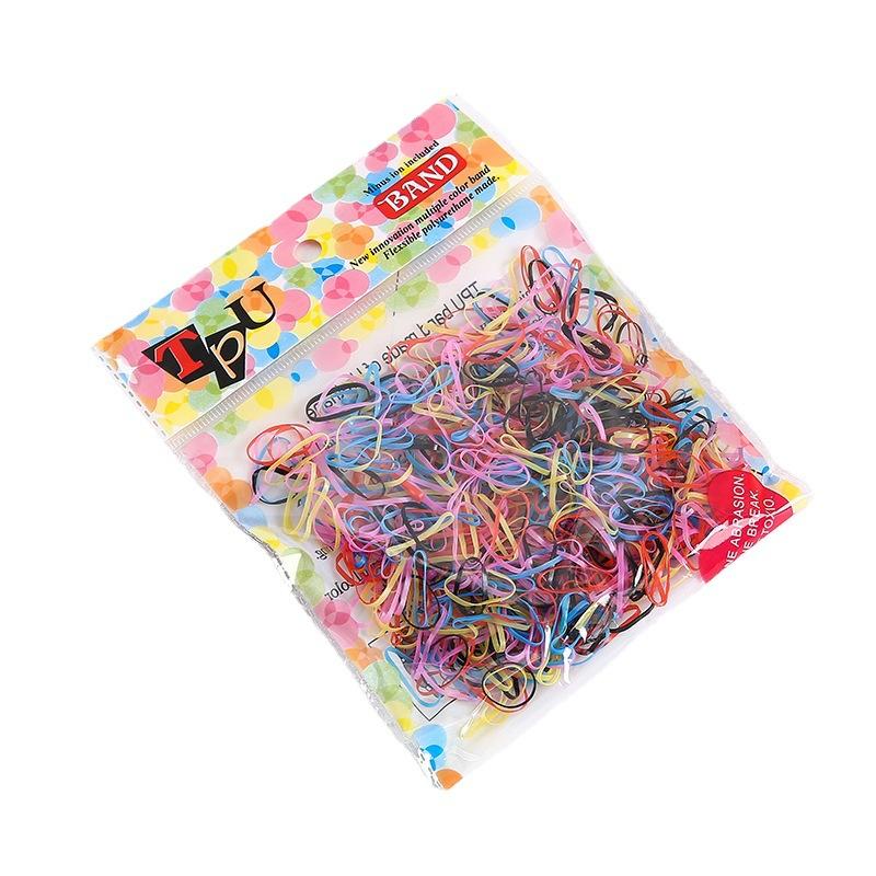 Small Rubber Bands Female Hair Disposable Rubber Band Bag Color High Elastic Hair Ring Does Not Hurt Children'S Head Rope