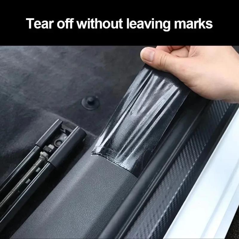 1pc 3D Carbon Fiber Sticker Paste Car Threshold Protective Film Anti Scratch Waterproof Matte Black Nano Sticker for Car Body