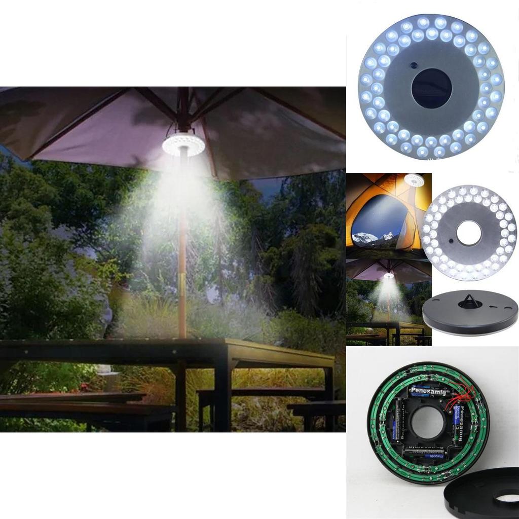 48 Led Outdoor Umbrella Night White Lamp Pole Light Ideal For Patio And Garden Settings