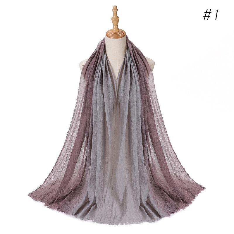 Gradient Color Cotton Linen Scarf Travel Camping Shade Long Scarves Shawl Head Wraps Headscarf Neckerchief Women Muslim Hijabs