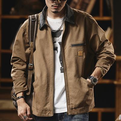 Spring and Autumn Men's Retro Casual Cargo Jacket
