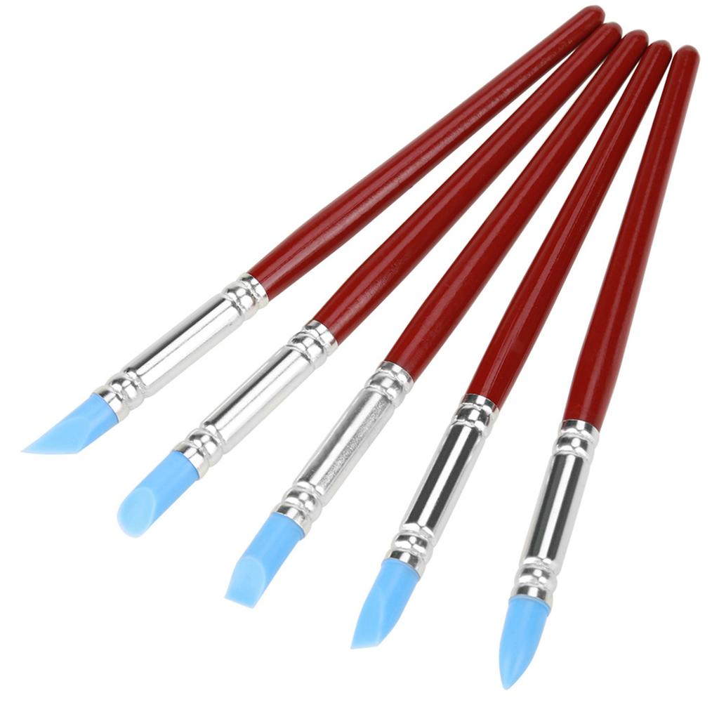 5pcs Rubber Tip Paint for Clay Sculpture Pottery DIY Shaping Carving Tool