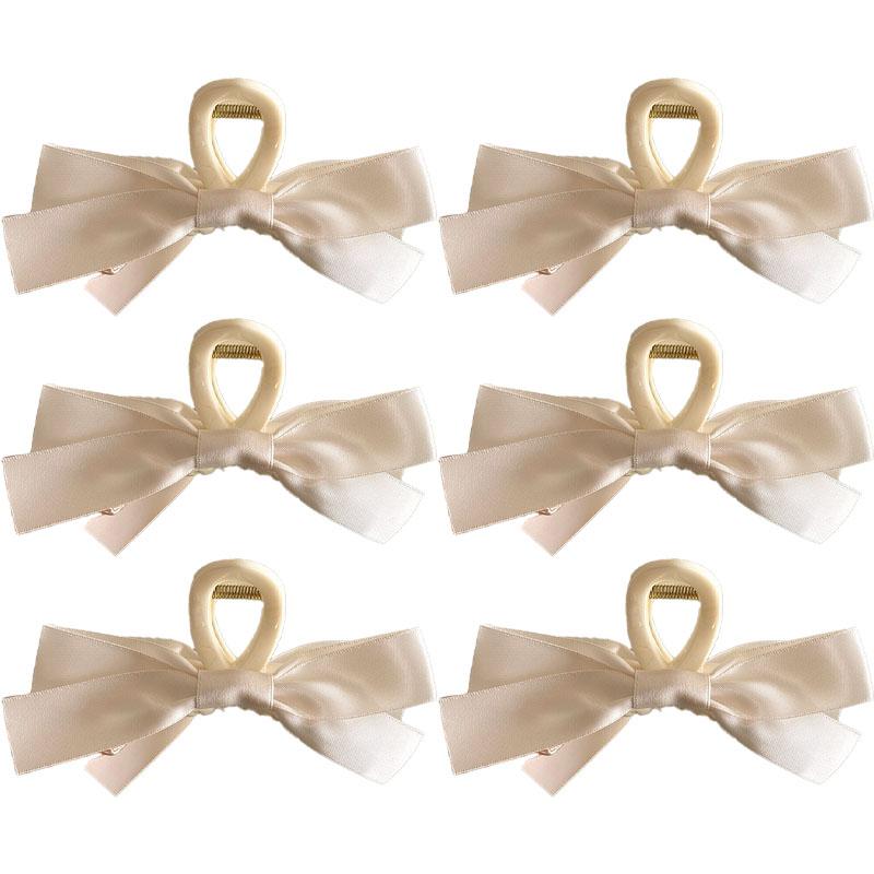 15cm Solid Color Fabric Bow Hair Claw Clip Women Korean Elegant Simple Fashion Shark Clip Barrettes Girl Hair Accessories