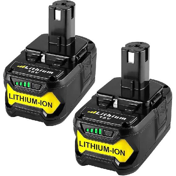 2 шт. 8,0 Ач Высокоемкий Замена для аккумулятора Ryobi 18 В, Совместим с литий-ионным аккумулятором Ryobi 18 Вольт P108 P107 P105 P104 P103 P102
