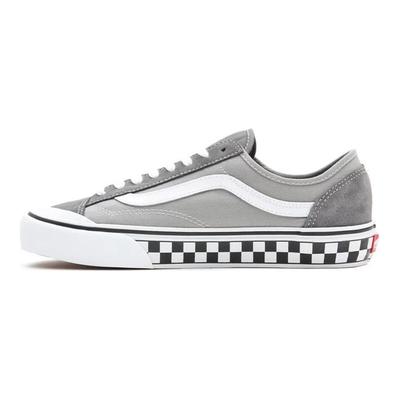 Štýl 36 Plátené šachovnicové nízke skate topánky Unisex tenisky Sivá Biela VN0A3MVL195