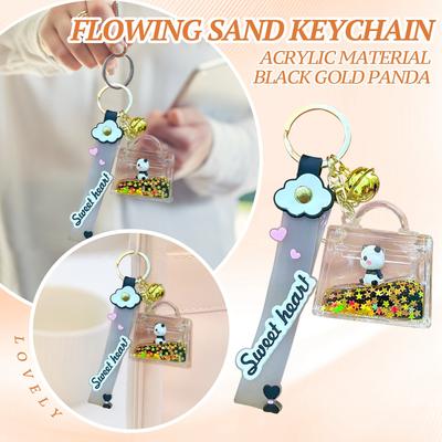 Cartoon Keychain Bag Acrylic Quicksand Pendant Keychain 1ml