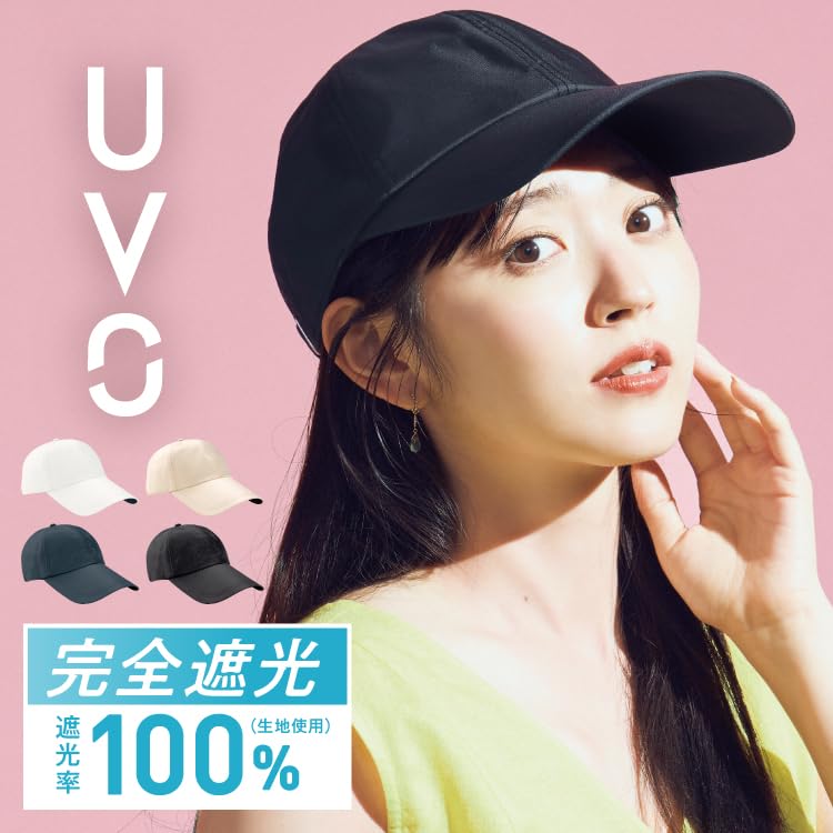 [World Party] UVO Cap, Black, Women's, UV Protection, 100% UV Protection, Prevents the Back of the Neck from Burning, Heat Protection, Wide Brim,