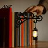Space Saving Bookend Lamp Library Lantern Mini Bookshelf Lamp, Vintage Hanging Light with Warm Glow, Decor for Bedroom Decorative Home Study