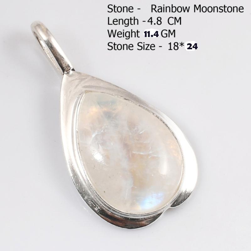 

Genuine Rainbow Moonstone Pendant Women Jewelry gift
