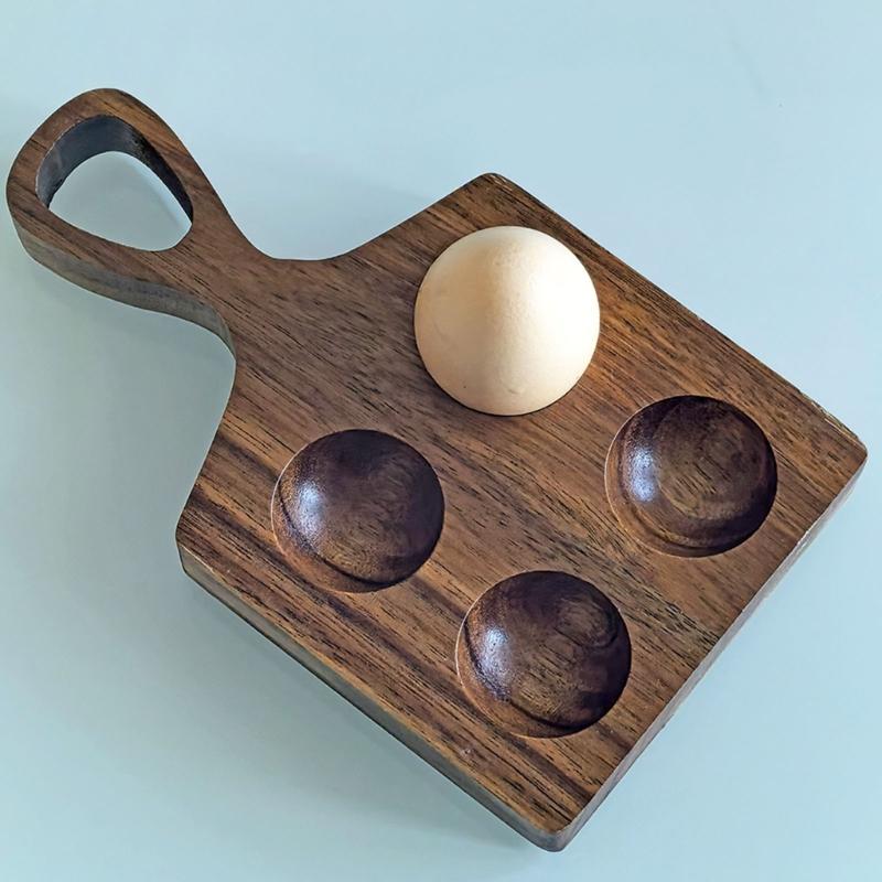 Wooden Eggs Storage Tray with Handle For Refrigerator Countertops Kitchen Organizers Multipurpose Container Eggs Carriers