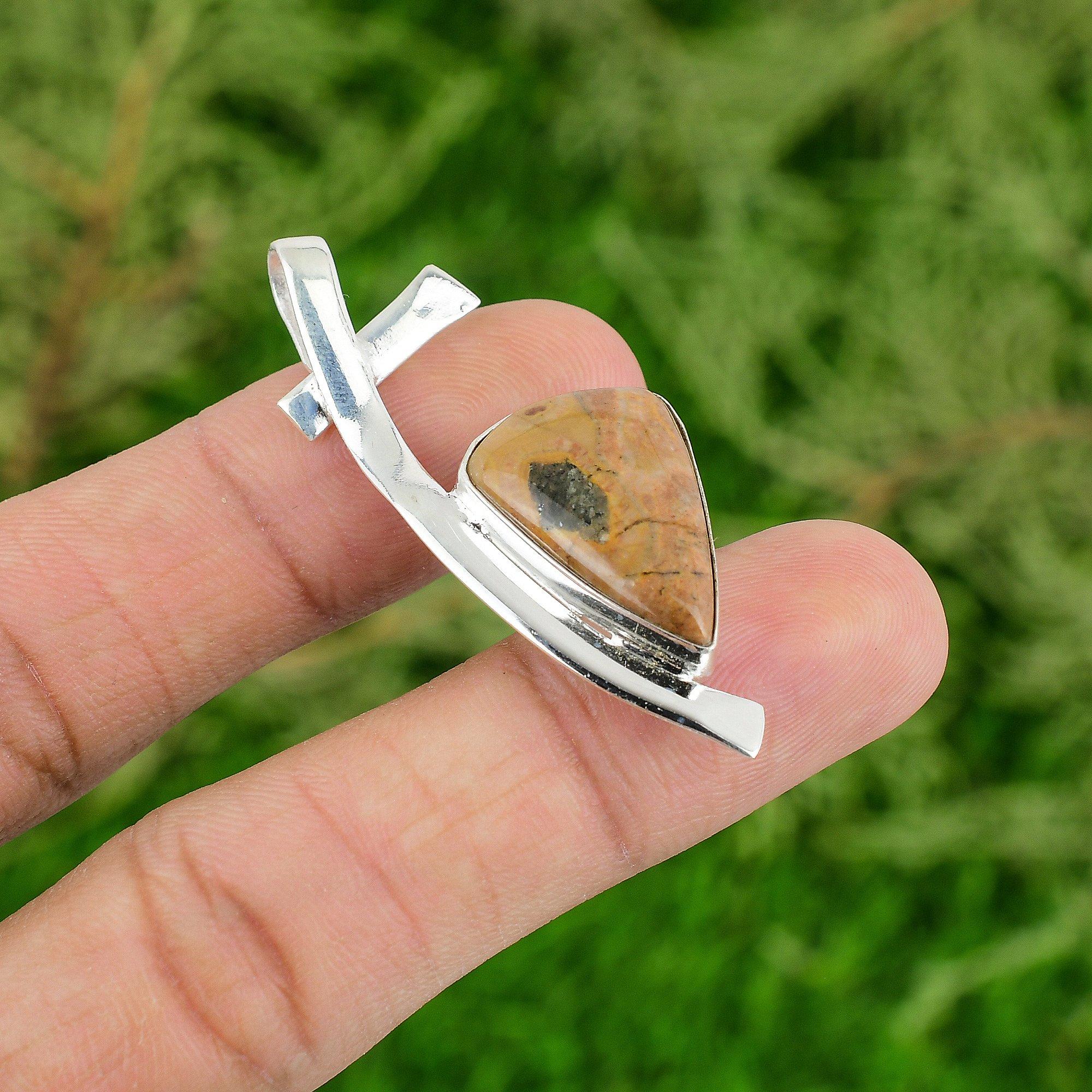 

Rhyolite Pendant Very Pretty Gemstone Pendant Handmade Jewelry 925 Sterling Silver Pendant Anniversary Gifts For Him