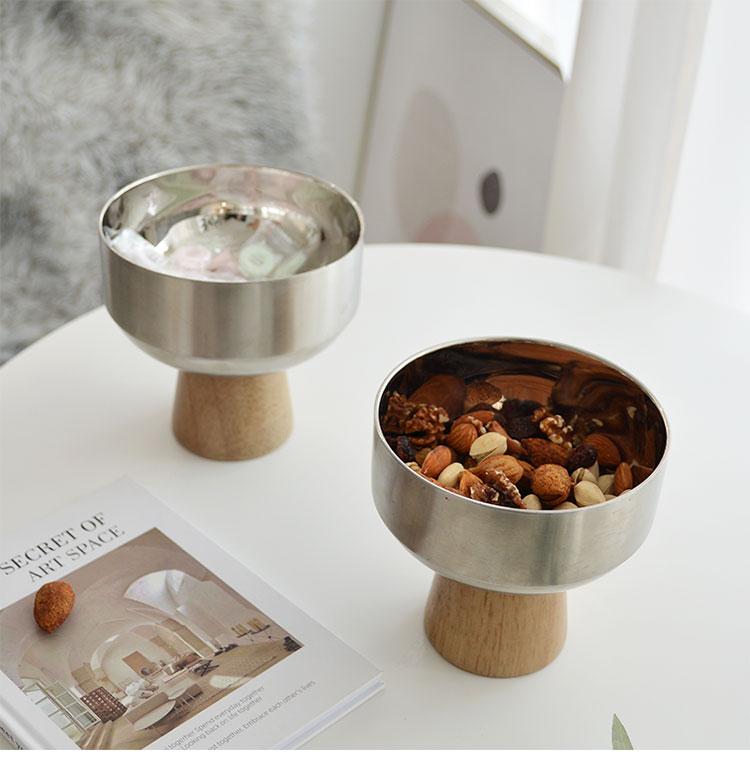 Nordic stainless steel Dim sum storage tray Snack pastry dried fruit Plate Desktop storage organizing tray home decor items