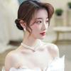 Elegant Vintage Pearl Necklace Earring Set Women Party Wedding Daily Decoration Jewelry