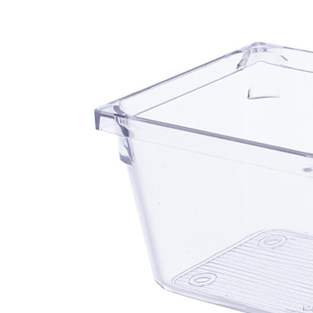 Clear Drawer Organizer Desk Storage Bin Stationery Holder Divider Box for
