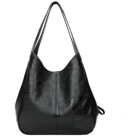 

Women s Vintage Soft Leather Shoulder Bag - European-American Retro Style Tote Purse 33*12*32cm чорний