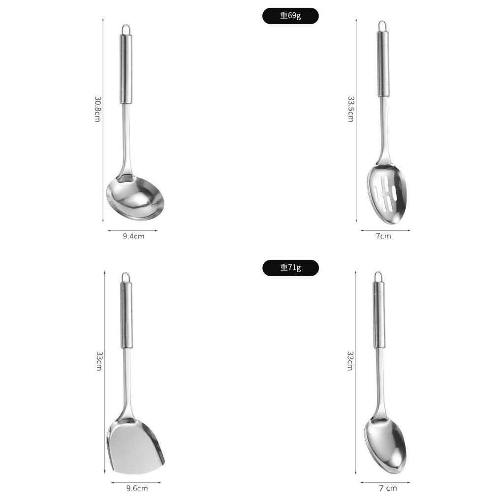 Stainless Steel Kitchen Utensil Set With Nonstick Antislip Heatresistant Handles For Home Cooking