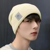 Hat Men's autumn and winter warm wool hat big head circumference knitted hat trendy brand cotton hat velvet men's winter cold hat women