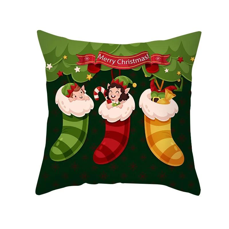 Christmas Themed Pillowcases Car Accessories Office Santa Claus Living Room Sofa Home Pillowcases