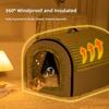 Enclosed Pet House Detachable Warm Tent Winter Dog Bed & Cat Bed  For Small Animals